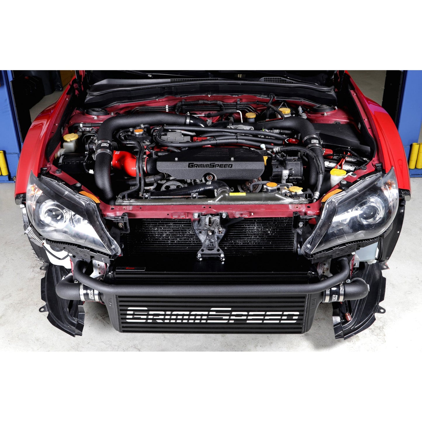 GrimmSpeed Front Mount Intercooler Kit - Black Core with Black Piping - 2008-14 Subaru STI GRM090254