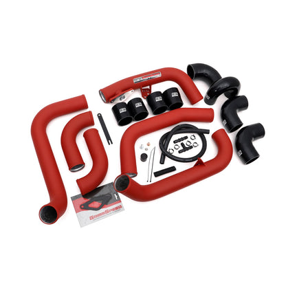 GrimmSpeed Front Mount Intercooler Kit - Raw Core with Red Piping - 2008-14 Subaru STI GRM090227