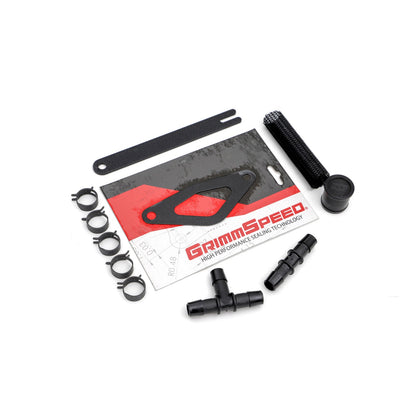GrimmSpeed Front Mount Intercooler Kit - Raw Core with Red Piping - 2008-14 Subaru STI GRM090227