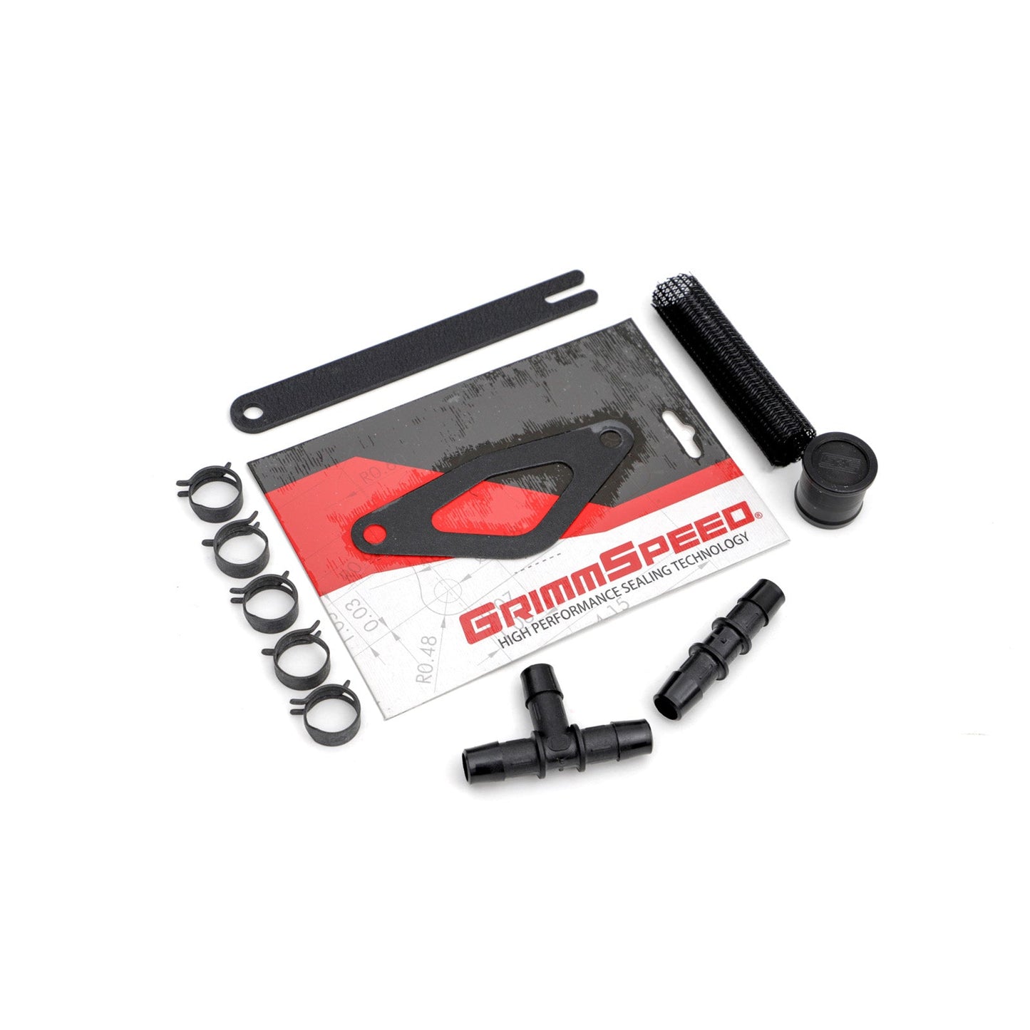 GrimmSpeed Front Mount Intercooler Kit - Black Core with Red Piping - 2008-14 Subaru STI GRM090253