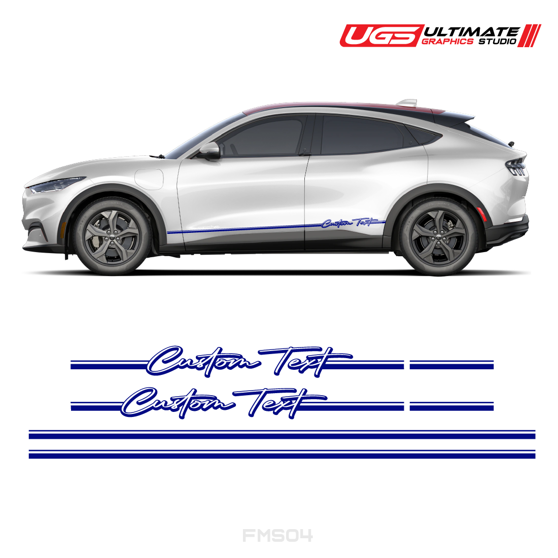 Ford Mach-E Side Stripes Custom Text