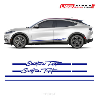 Ford Mach-E Side Stripes Custom Text
