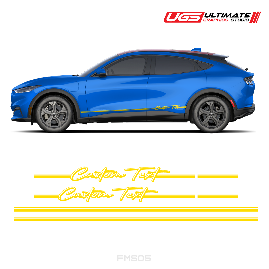 Ford Mach-E Side Stripes Custom Text