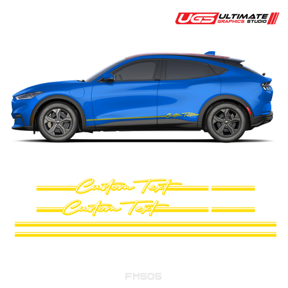 Ford Mach-E Side Stripes Custom Text