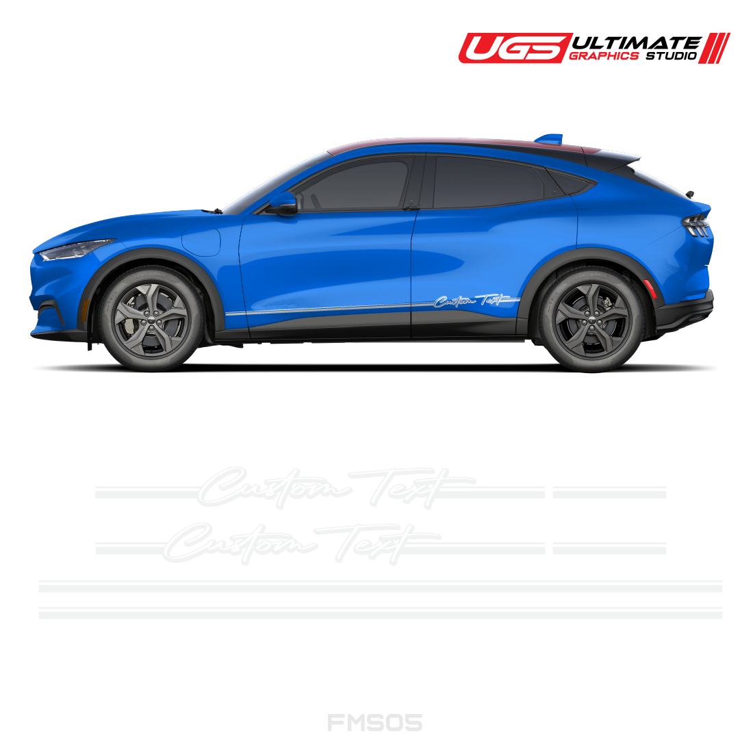 Ford Mach-E Side Stripes Custom Text