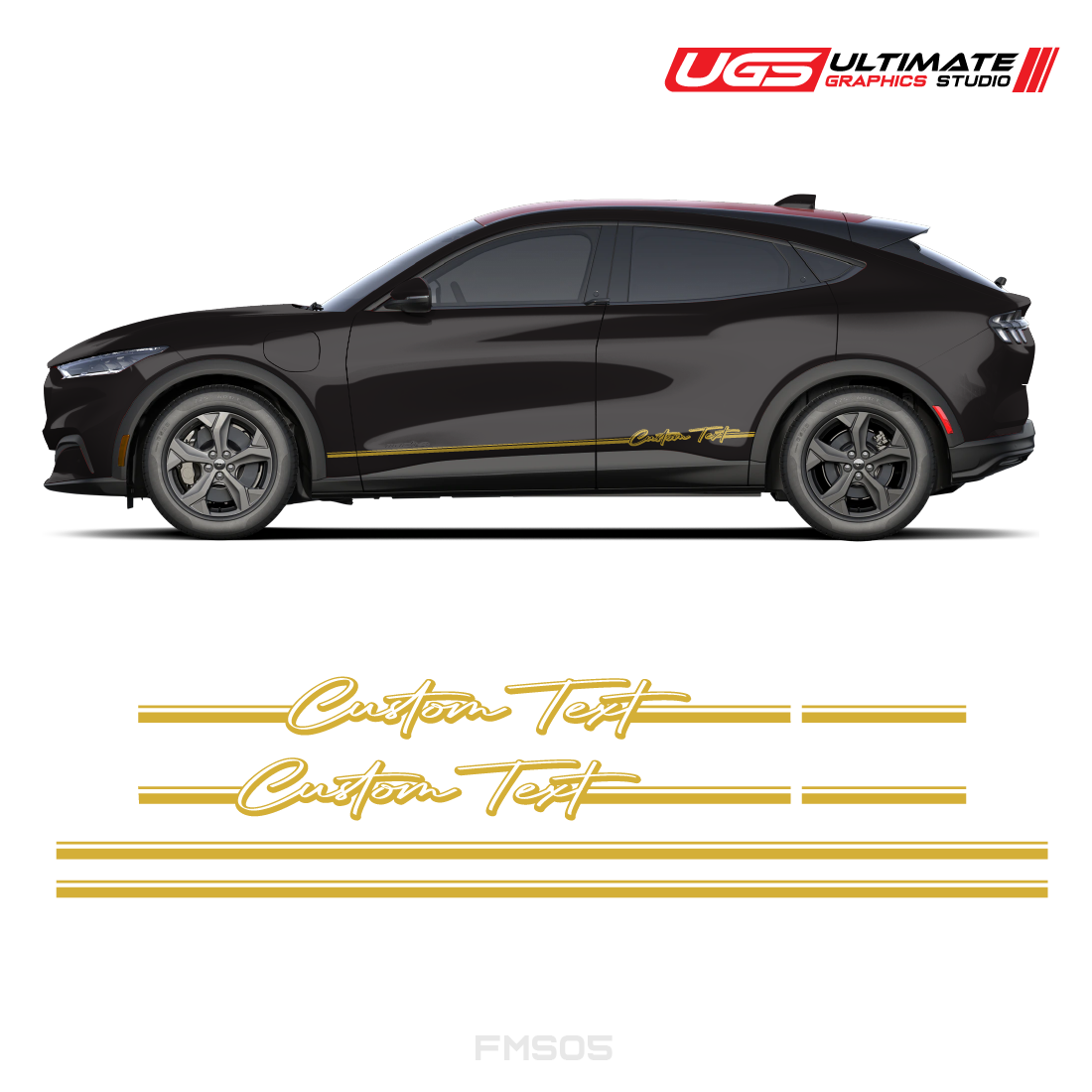Ford Mach-E Side Stripes Custom Text