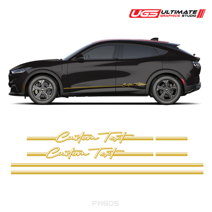 Ford Mach-E Side Stripes Custom Text