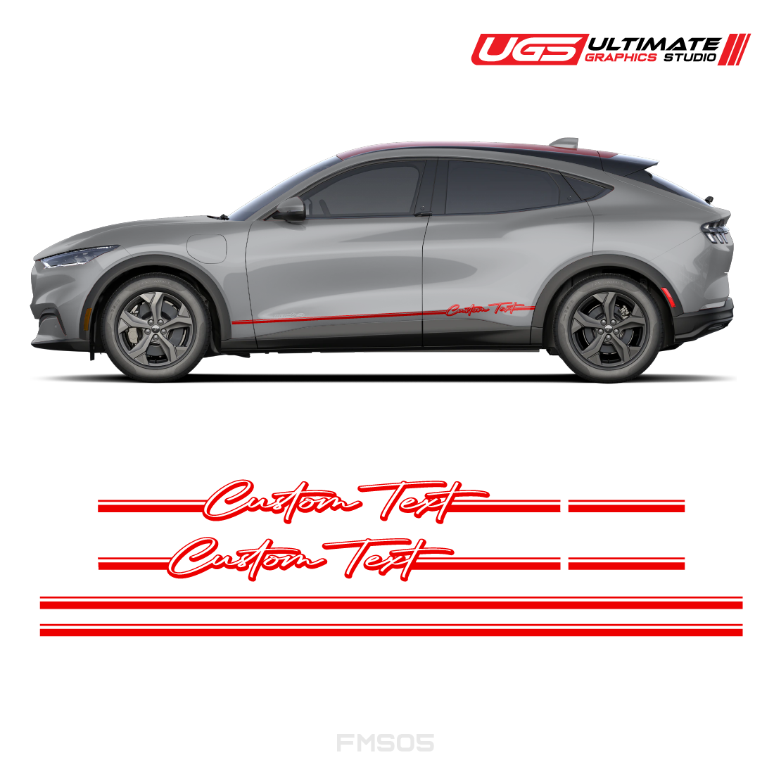 Ford Mach-E Side Stripes Custom Text