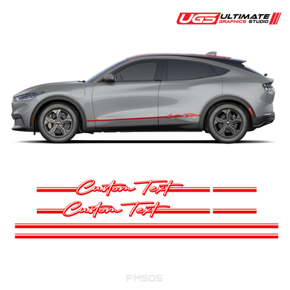 Ford Mach-E Side Stripes Custom Text