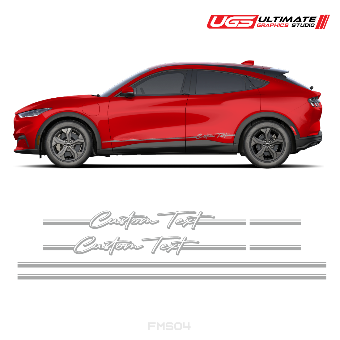 Ford Mach-E Side Stripes Custom Text