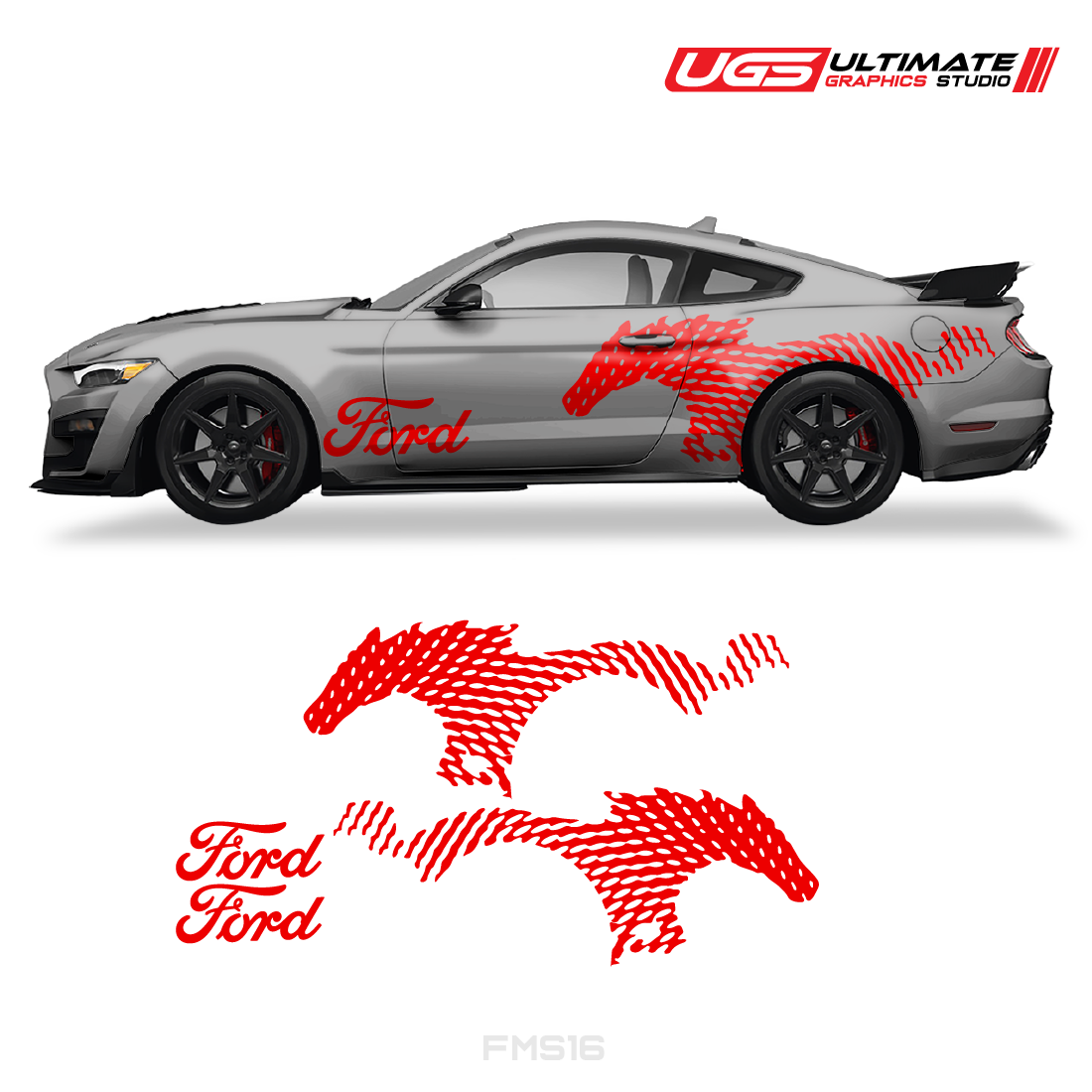 Ford Mustang Side Racing Decal Set