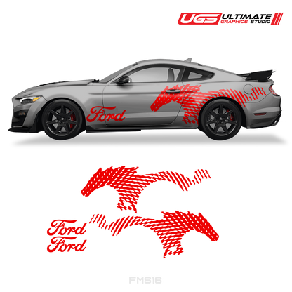 Ford Mustang Side Racing Decal Set