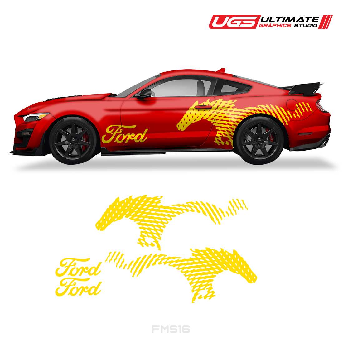 Ford Mustang Side Racing Decal Set