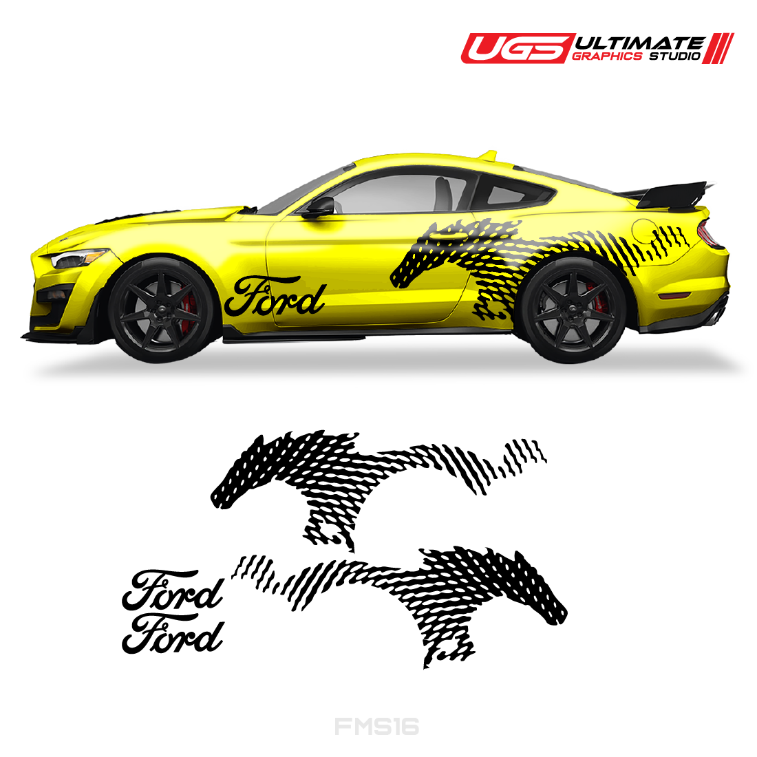 Ford Mustang Side Racing Decal Set