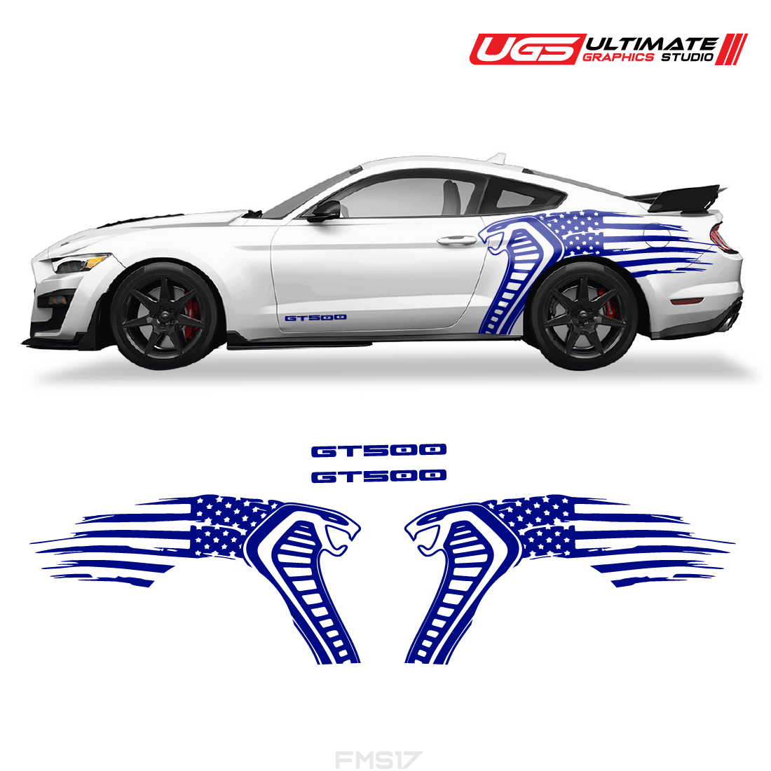 Ford Mustang Cobra USA Flag GT500 Graphics