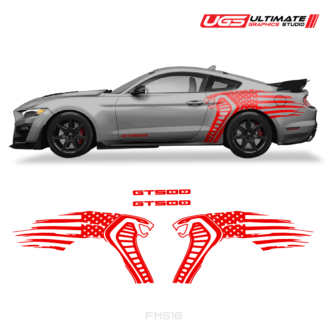 Ford Mustang Cobra USA Flag GT500 Graphics