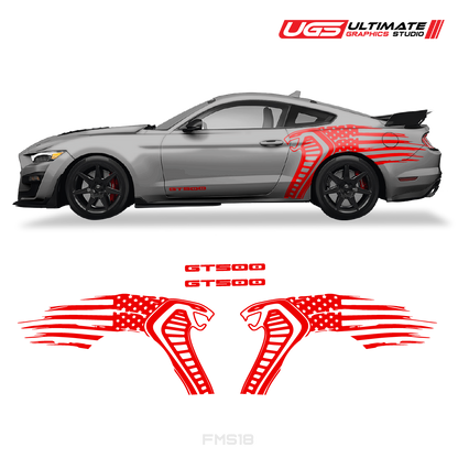 Ford Mustang Cobra USA Flag GT500 Graphics