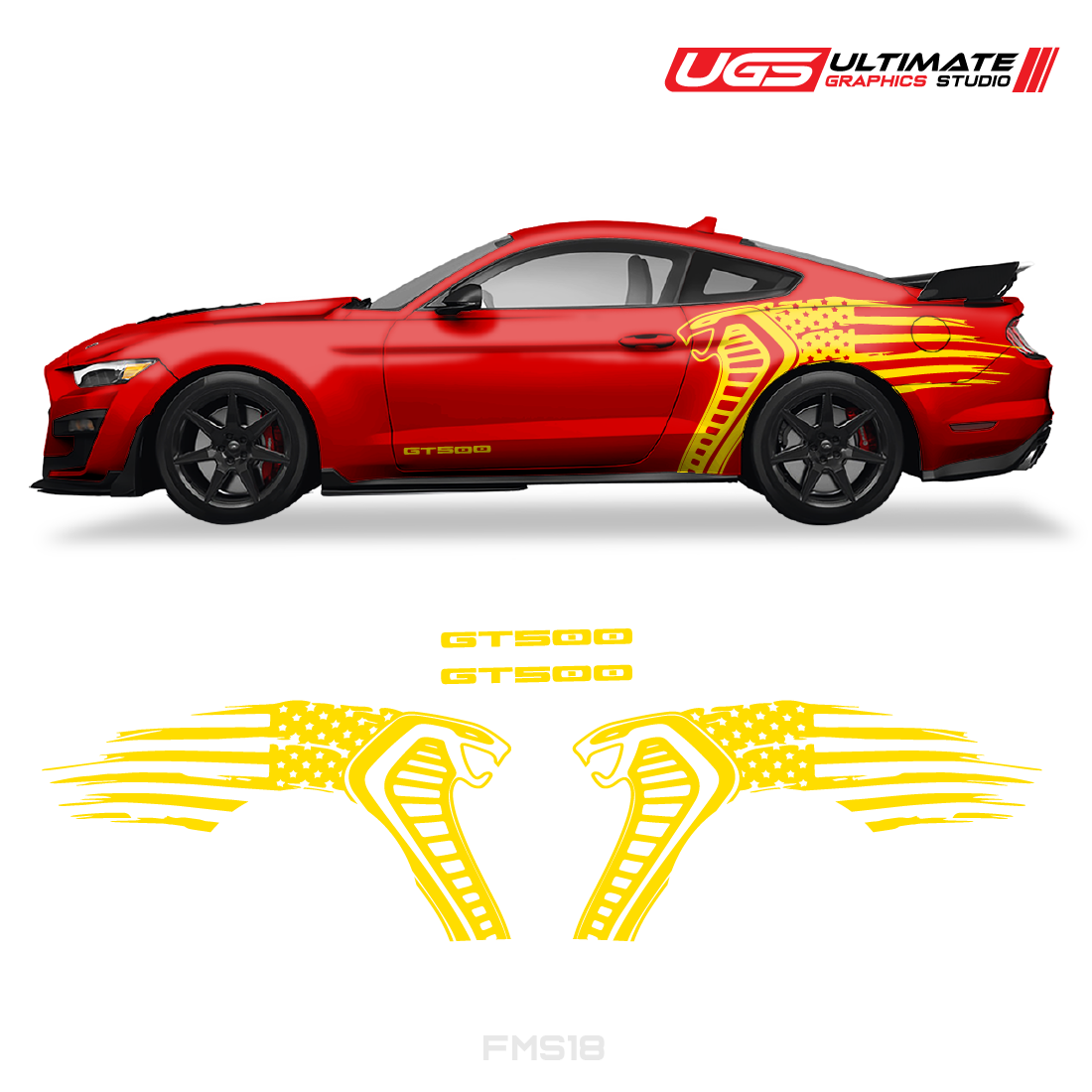 Ford Mustang Cobra USA Flag GT500 Graphics