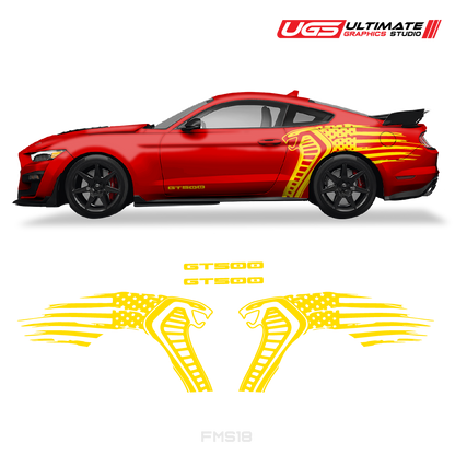 Ford Mustang Cobra USA Flag GT500 Graphics