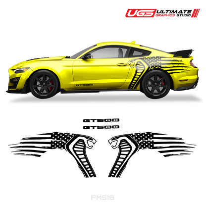 Ford Mustang Cobra USA Flag GT500 Graphics