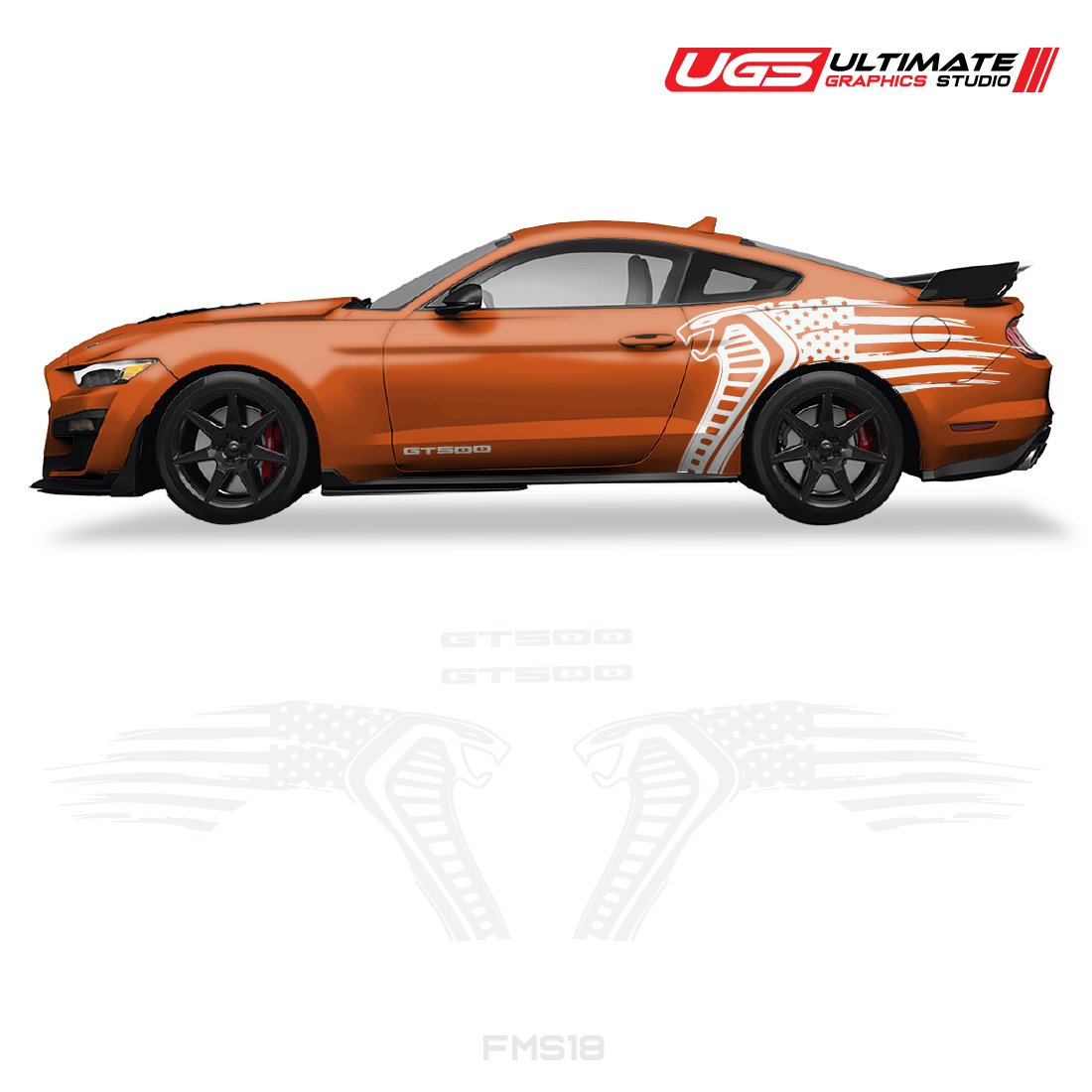 Ford Mustang Cobra USA Flag GT500 Graphics
