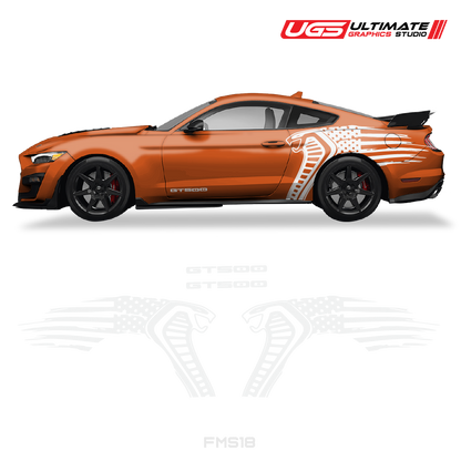 Ford Mustang Cobra USA Flag GT500 Graphics