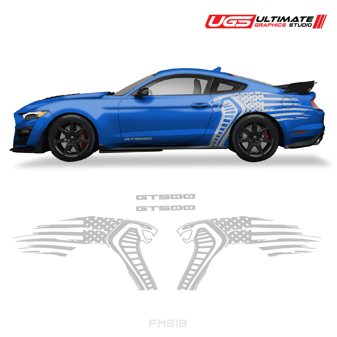 Ford Mustang Cobra USA Flag GT500 Graphics