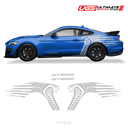 Ford Mustang Cobra USA Flag GT500 Graphics