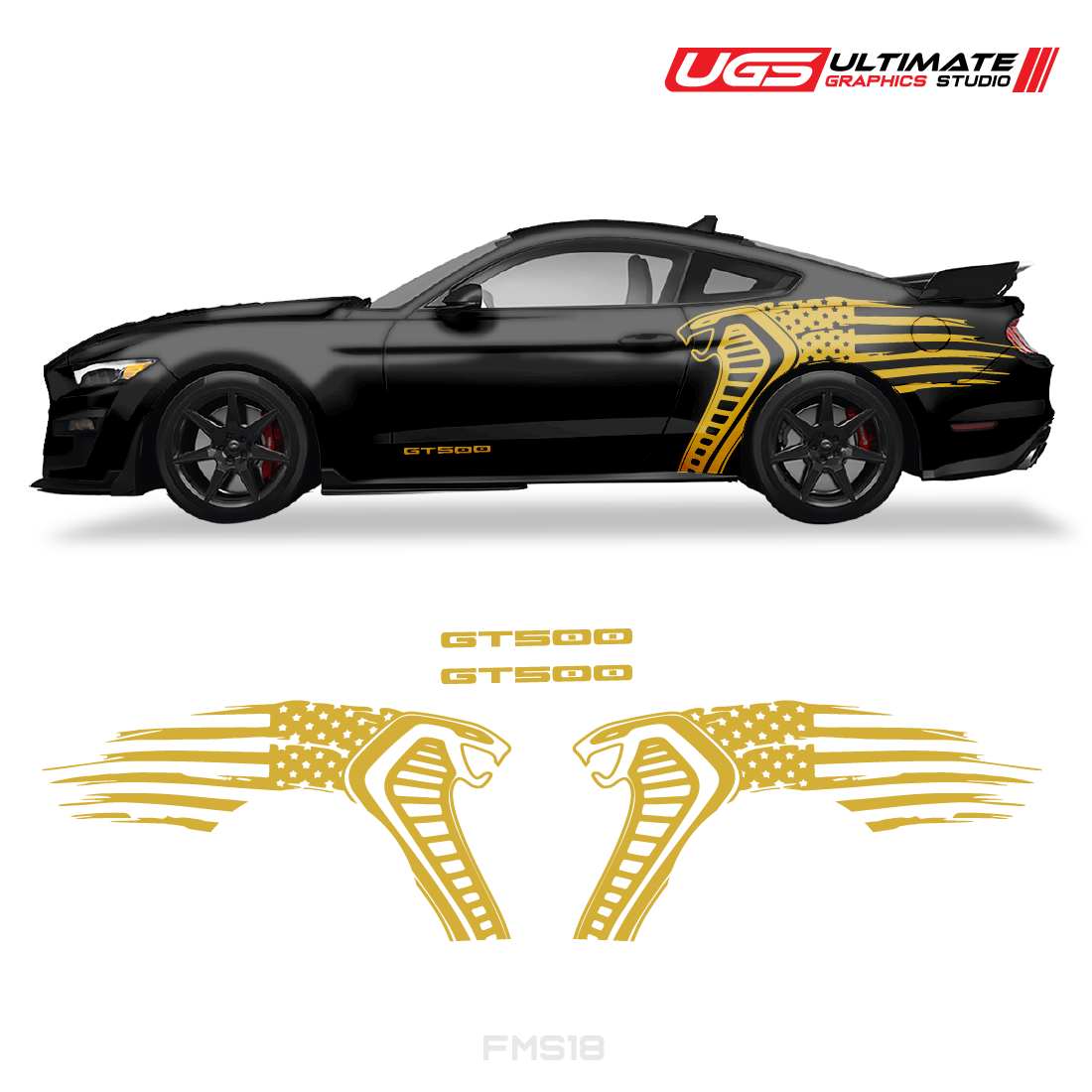 Ford Mustang Cobra USA Flag GT500 Graphics
