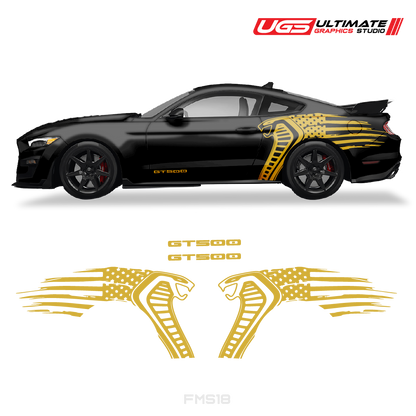Ford Mustang Cobra USA Flag GT500 Graphics