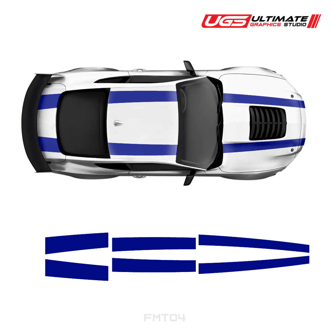 Ford Mustang Top 2 Stripes 2 Color