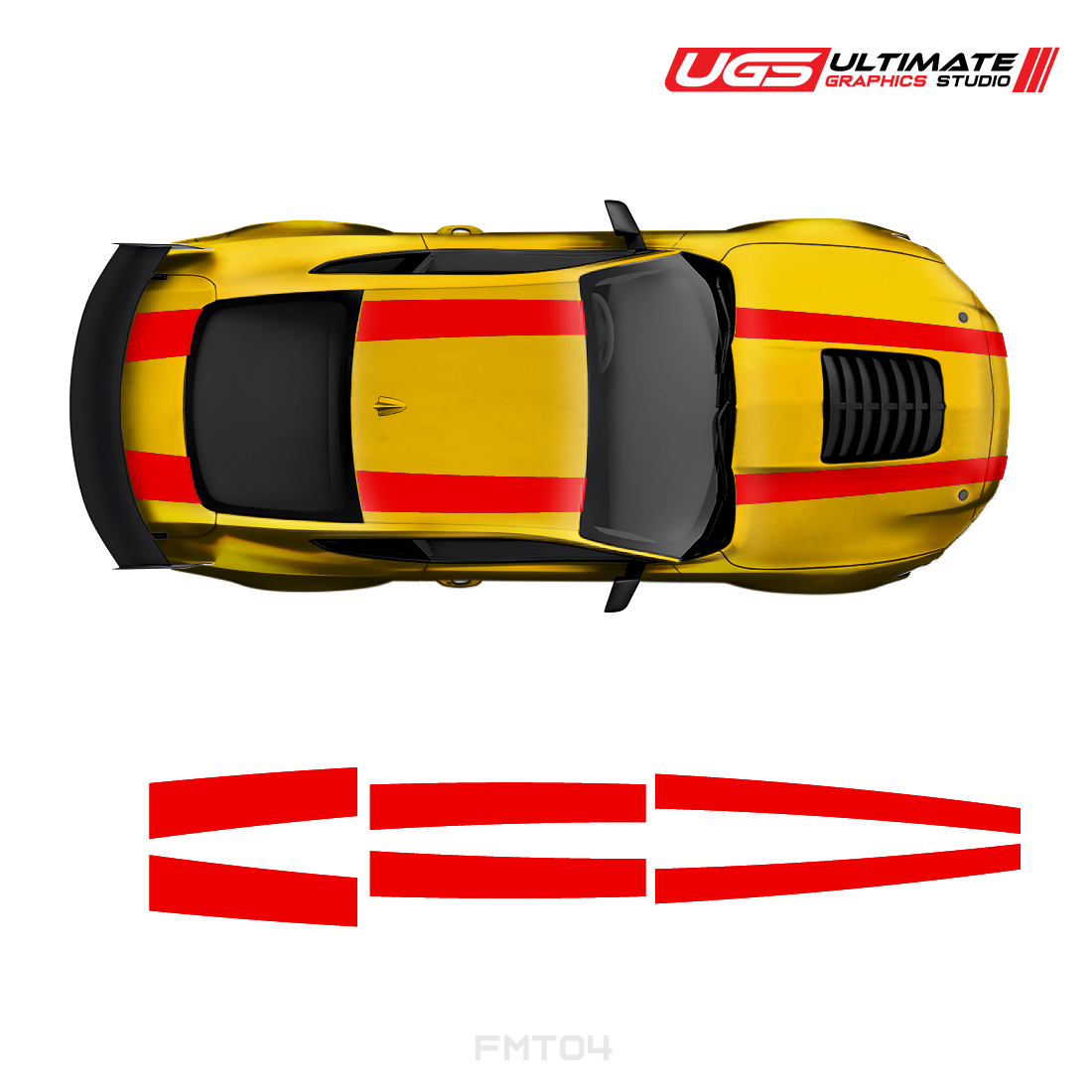 Ford Mustang Top 2 Stripes 2 Color