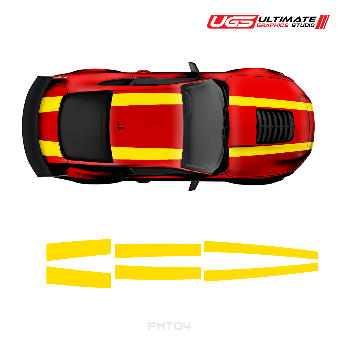 Ford Mustang Top 2 Stripes 2 Color