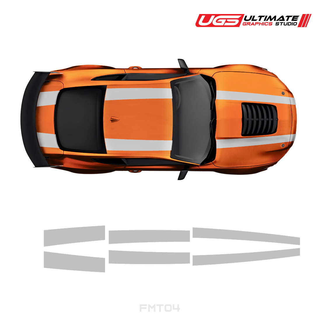 Ford Mustang Top 2 Stripes 2 Color