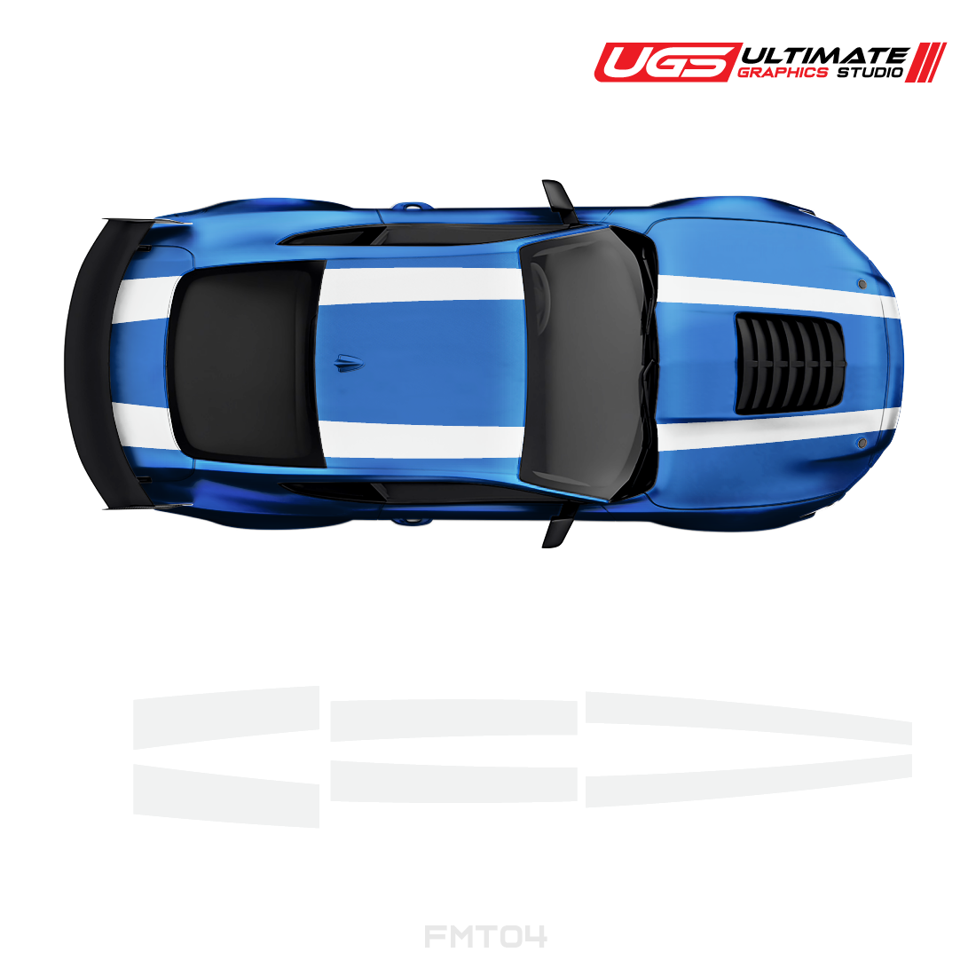Ford Mustang Top 2 Stripes 2 Color