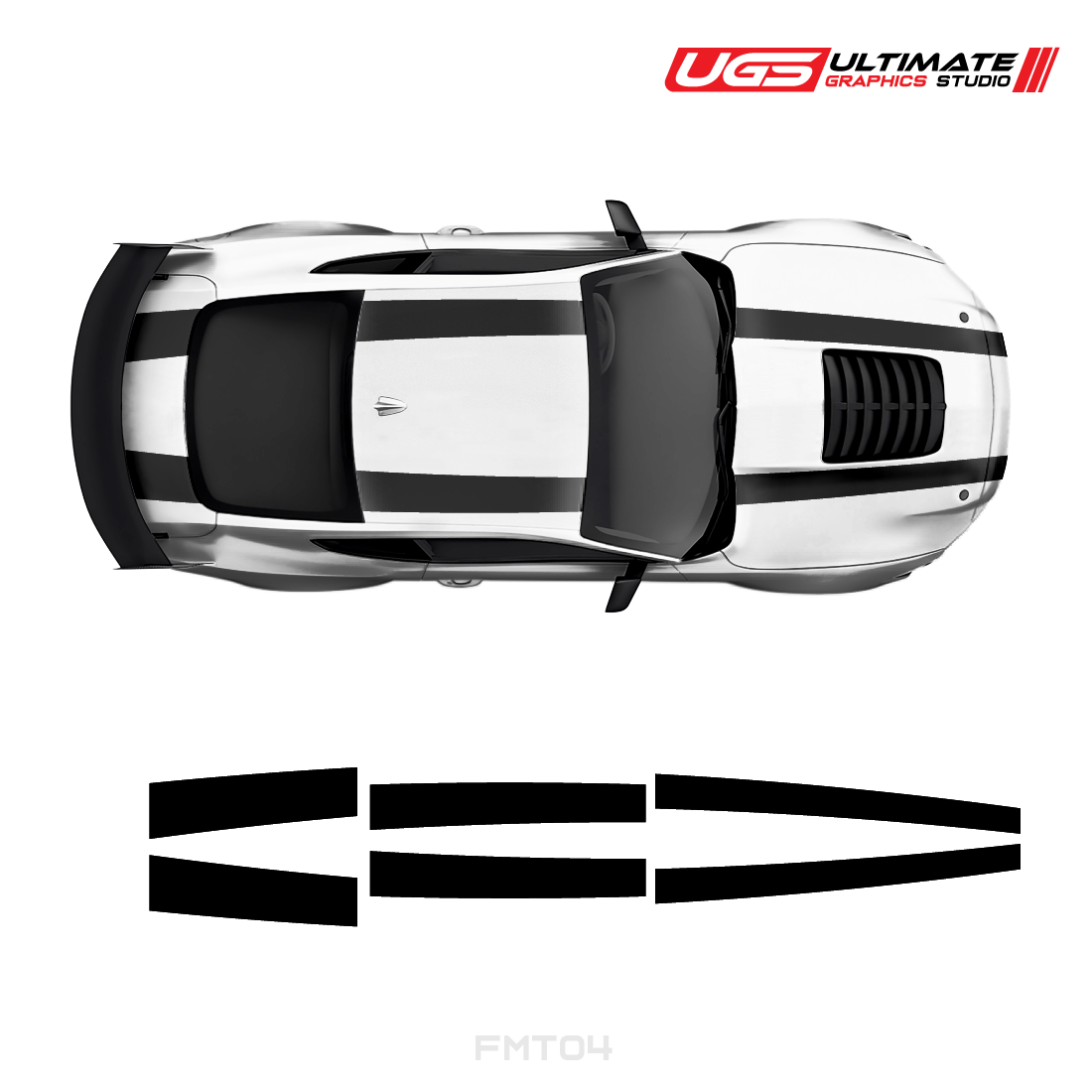 Ford Mustang Top 2 Stripes 2 Color