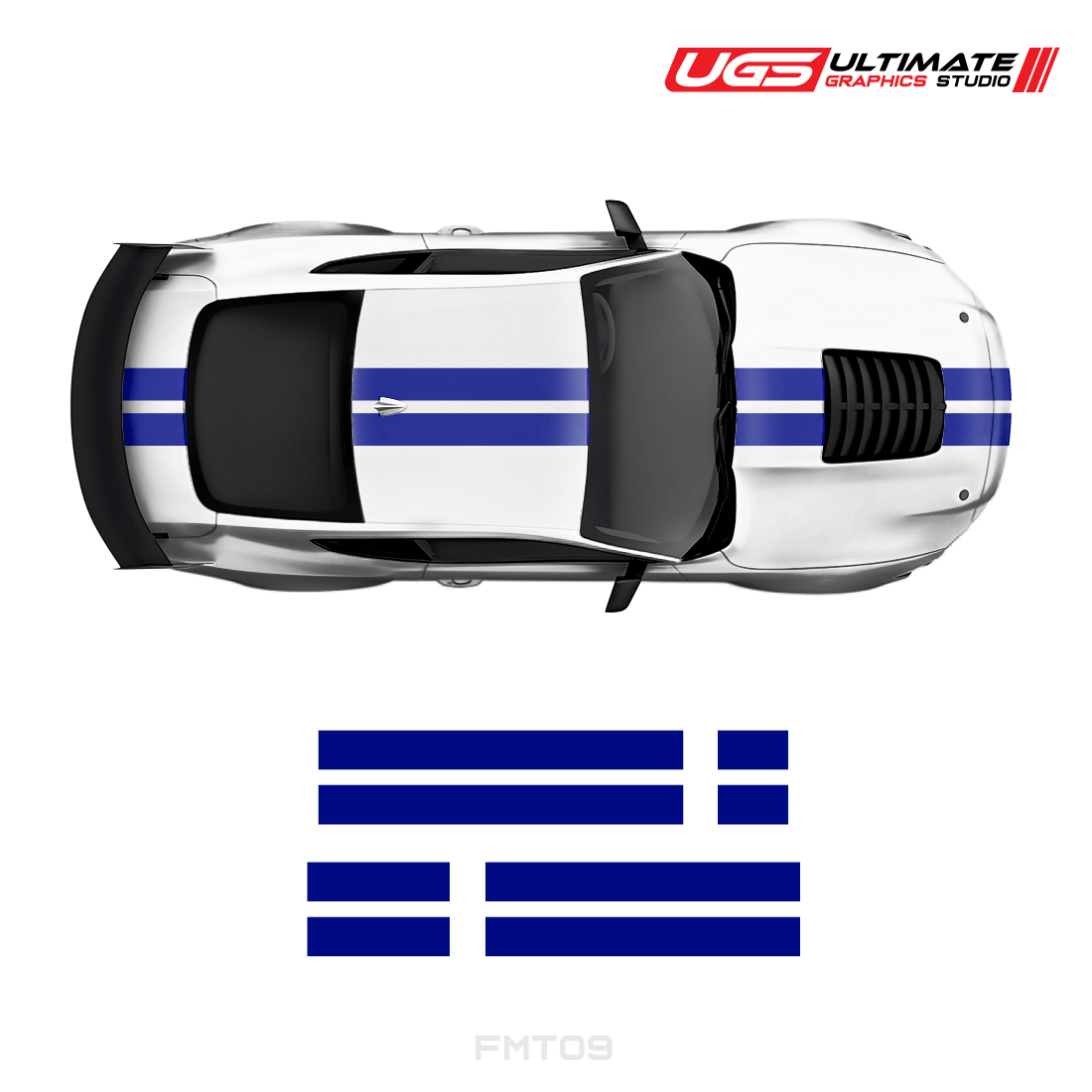 Ford Mustang Top 2 Stripes 2 Color