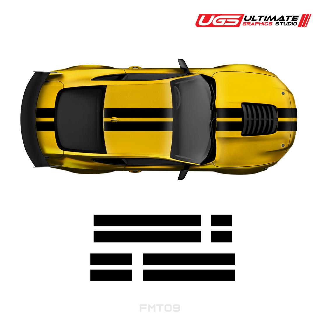 Ford Mustang Top 2 Stripes 2 Color