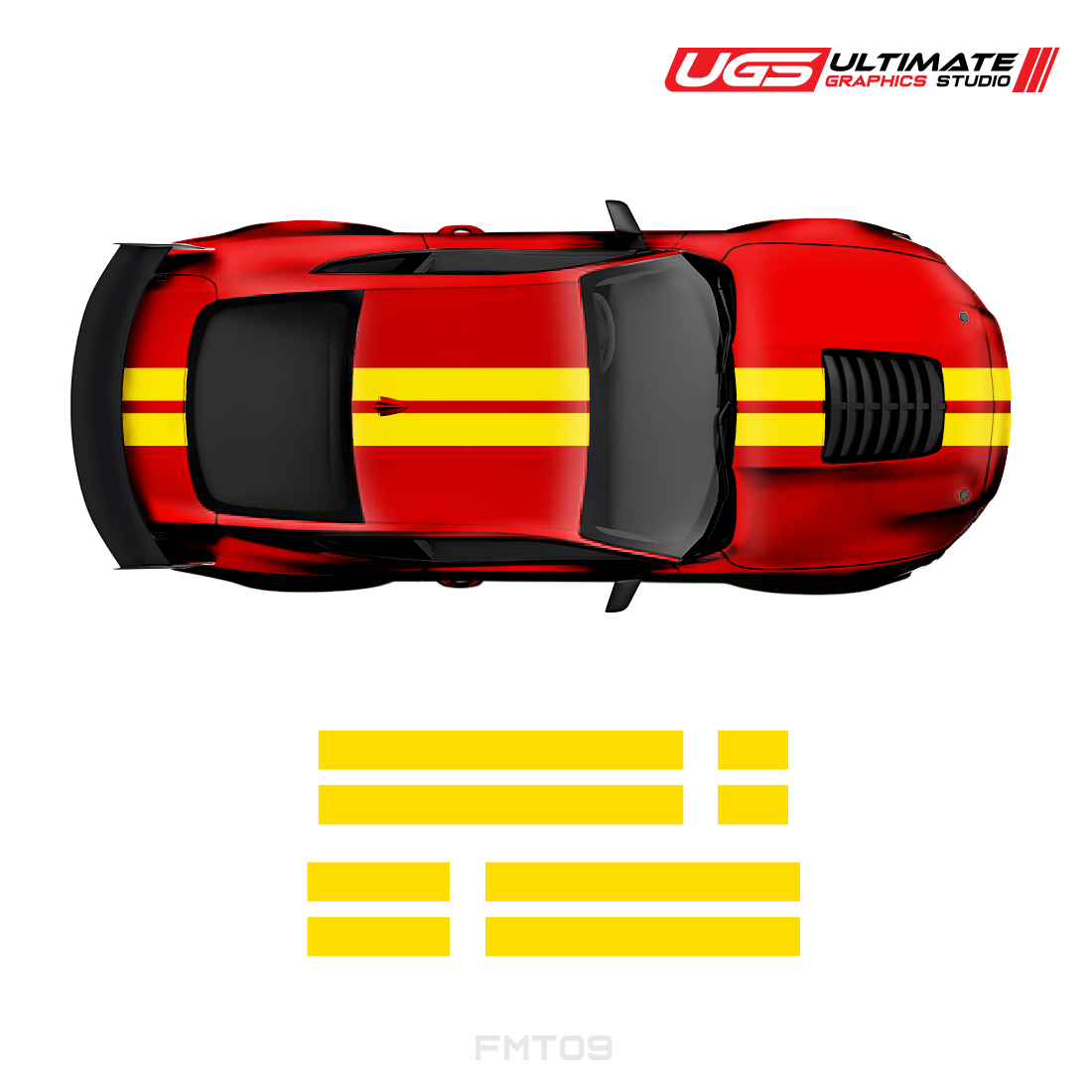 Ford Mustang Top 2 Stripes 2 Color