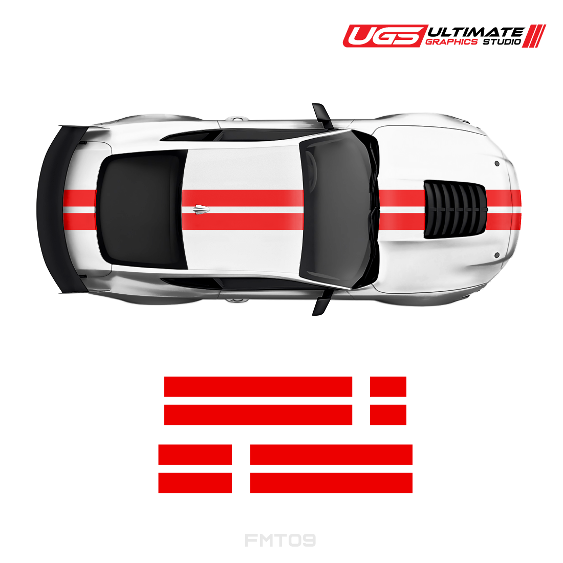 Ford Mustang Top 2 Stripes 2 Color