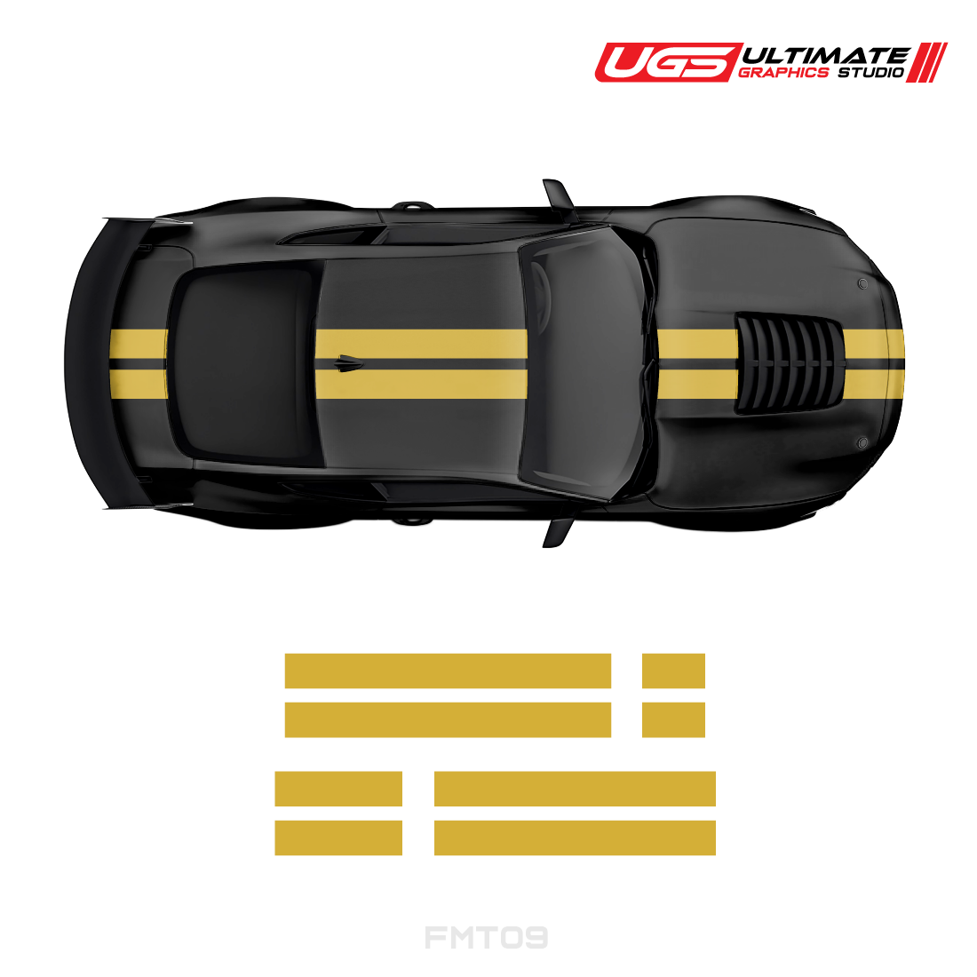 Ford Mustang Top 2 Stripes 2 Color