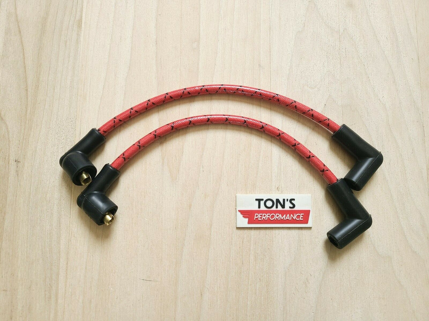 Cloth Braided Plug Wires Harley FXR 1982+ / PAIR OF REPLACEMENT OEM LENGTH WIRES