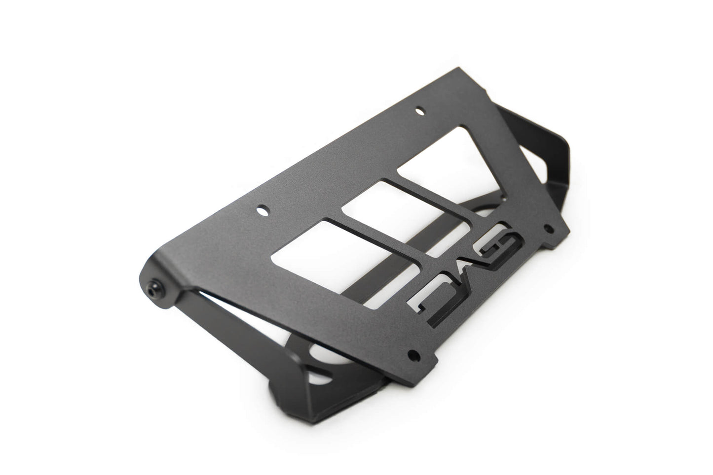 Fairlead Mounted Flip-Up License Plate Bracket Studio Side Shot