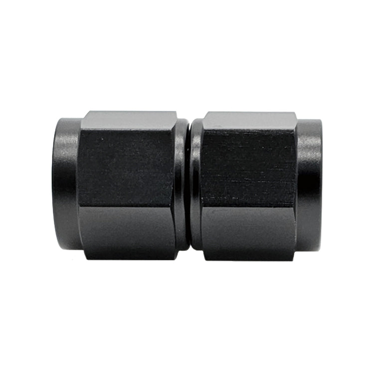 -3AN Female AN Flare Union Straight Adapter, Swivel Style, Black Hard Anodized Aluminum