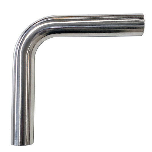 2.375" 16ga 90° Mandrel Bend - (3.563" CLR / 6.000" Legs) - Polished OD - 304 Stainless