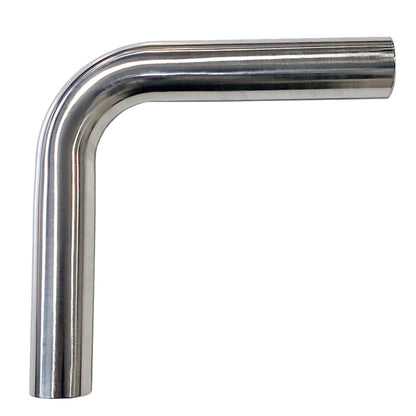 2.250" 16ga 90° Mandrel Bend - (3.375" CLR / 6.000" Legs) - Polished OD - 304 Stainless