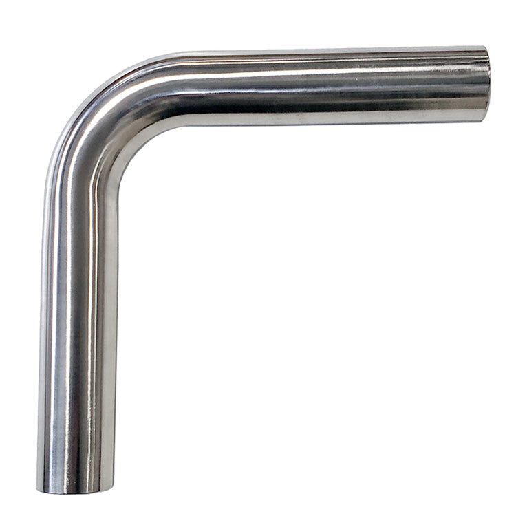 1.625" 16ga 90° Mandrel Bend - (2.438" CLR / 6.000" Legs) - Polished OD - 304 Stainless