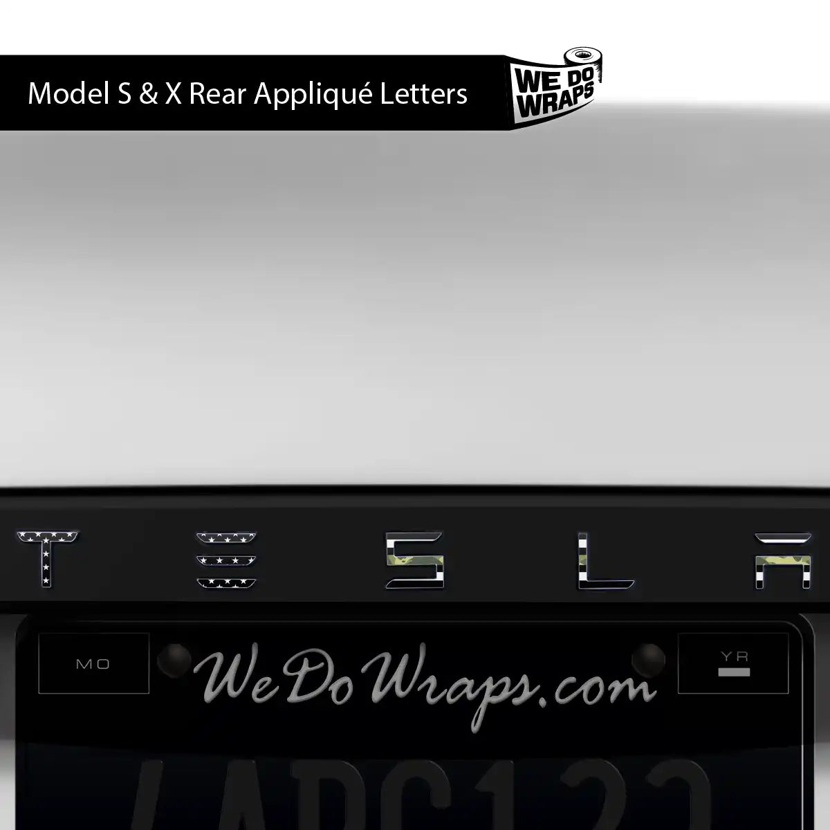 First Responders Armed Forces Tesla Emblem Decals (Front + Back) | Model X