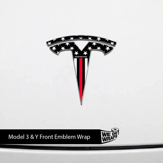 First Responders Firefighter Tesla Emblem Decals (Front + Back) | Model Y