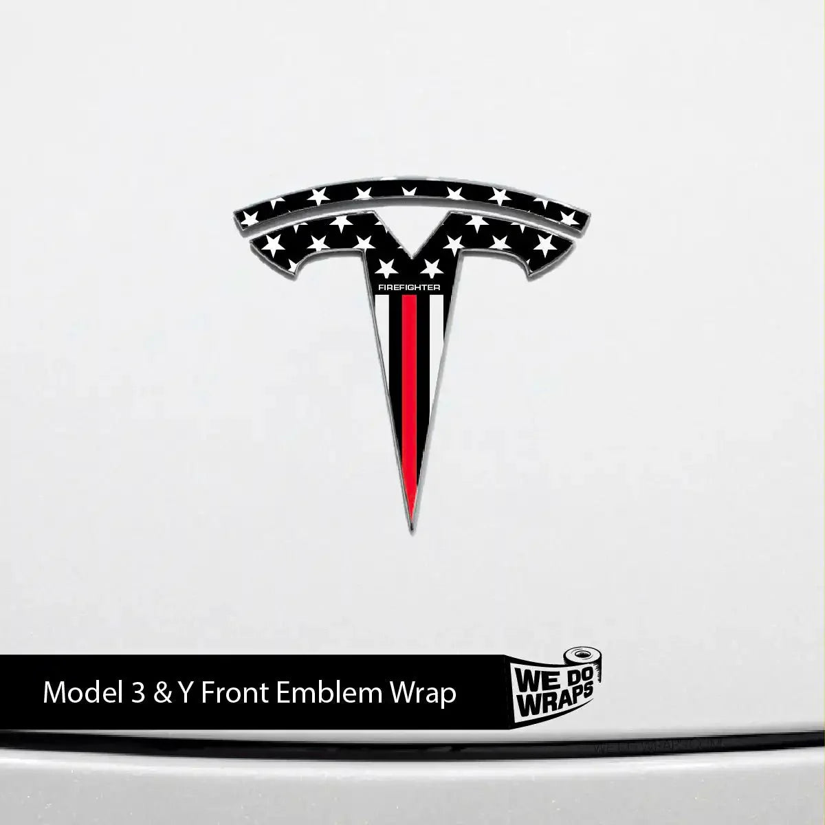 First Responders Firefighter Tesla Emblem Decals (Front + Back) | Model 3